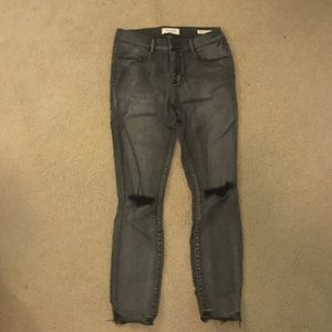 Dark Gray Ripped Skinny Jeans